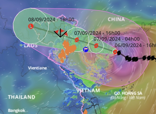 Dự báo thời tiết Bão số 3 vượt qua đảo Hải Nam, chỉ còn cách Quảng Ninh hơn 300 km