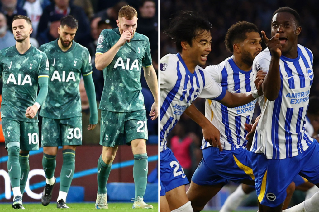 Tottenham sụp đổ kinh hoàng trước Brighton